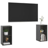TV-tasot 2 kpl korkeakiilto harmaa 72x35x36,5 cm tekninen puu