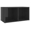 TV-tasot 2 kpl korkeakiilto harmaa 72x35x36,5 cm tekninen puu
