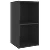 TV-tasot 2 kpl korkeakiilto harmaa 72x35x36,5 cm tekninen puu