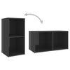 TV-tasot 2 kpl korkeakiilto harmaa 72x35x36,5 cm tekninen puu