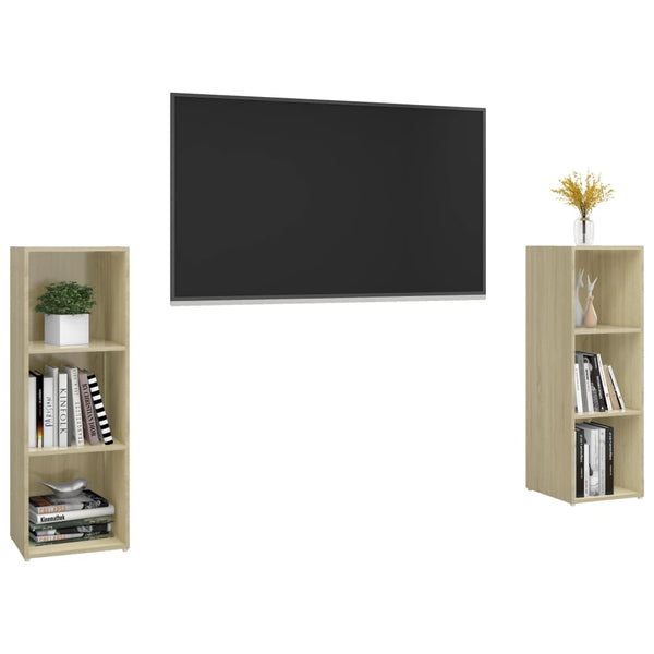 Sonoma-tammi TV-tasot 2 kpl, mitat 107x35x37 cm, materiaali tekninen puu