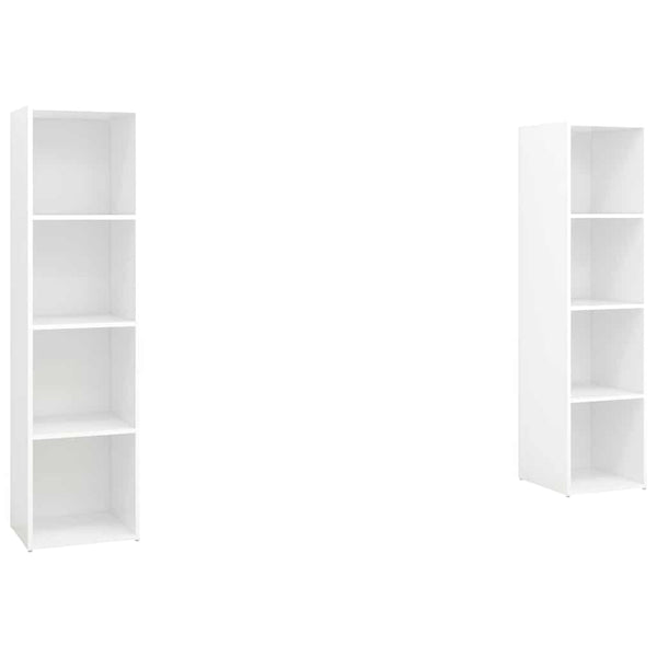TV-tasot 2 kpl valkoinen 142,5x35x36,5 cm lastulevy
