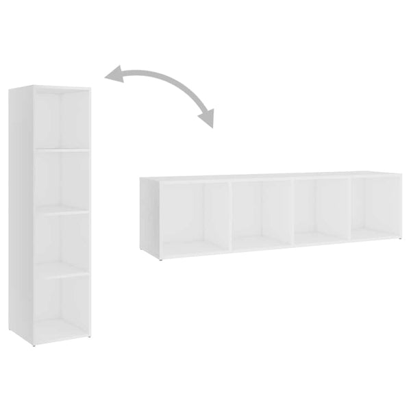 TV-tasot 2 kpl valkoinen 142,5x35x36,5 cm lastulevy