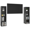 TV-tasot 2 kpl korkeakiilto harmaa 142,5x35x36,5 cm lastulevy