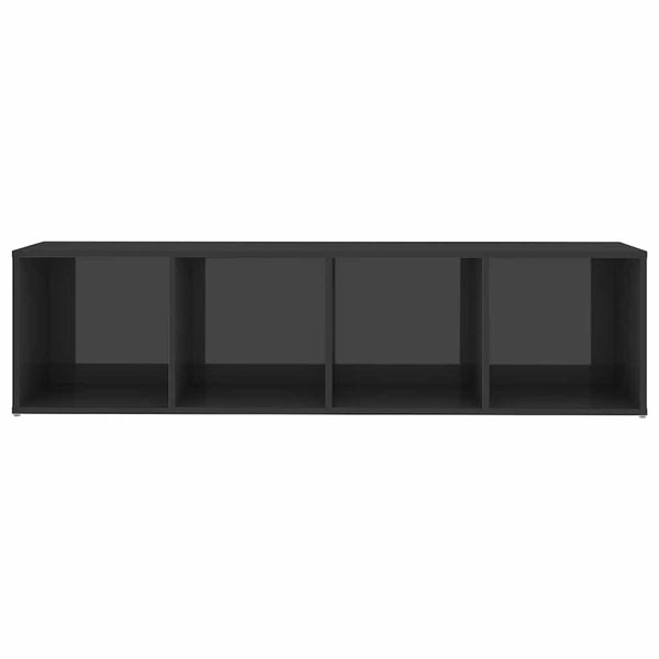 TV-tasot 2 kpl korkeakiilto harmaa 142,5x35x36,5 cm lastulevy