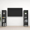 TV-tasot 2 kpl korkeakiilto harmaa 142,5x35x36,5 cm lastulevy