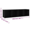TV-tasot 2 kpl musta 142,5x35x36,5 cm lastulevy