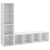 TV-tasot 2 kpl korkeakiilto valkoinen 142,5x35x36,5 cm lastulevy