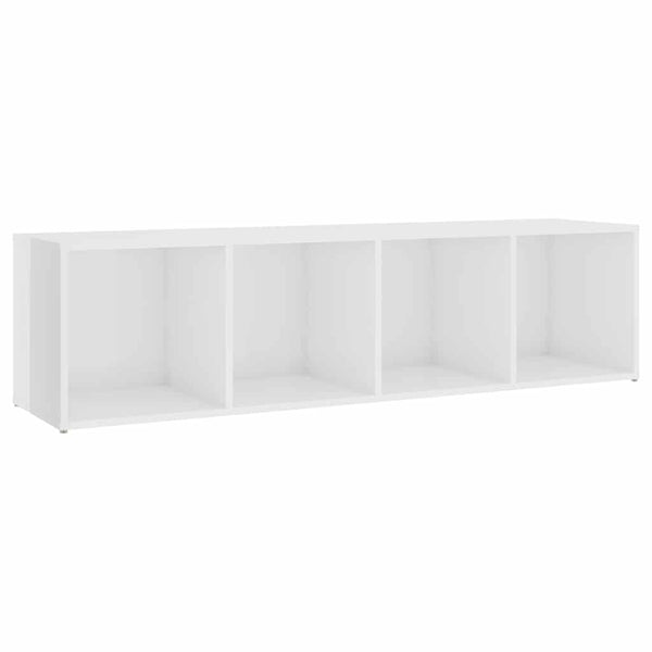 TV-tasot 2 kpl korkeakiilto valkoinen 142,5x35x36,5 cm lastulevy