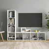 TV-tasot 2 kpl korkeakiilto valkoinen 142,5x35x36,5 cm lastulevy
