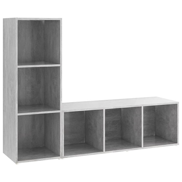 Betoninharmaa TV-taso 2 kpl 107x35x37 cm lastulevy
