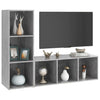 Betoninharmaa TV-taso 2 kpl 107x35x37 cm lastulevy