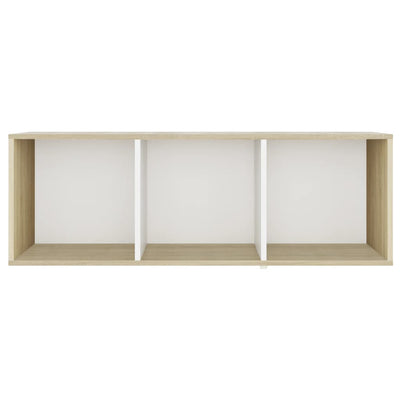 TV-tasot 2 kpl valkoinen/Sonoma-tammi 107x35x37 cm tekninen puu