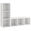 TV-tasot 2 kpl korkeakiilto valkoinen 107x35x37 cm lastulevy