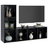 TV-tasot 2 kpl korkeakiilto musta 107x35x37 cm lastulevy