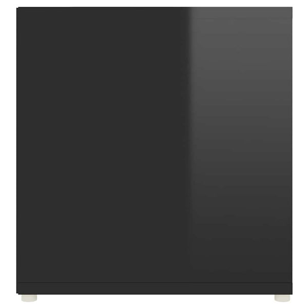 TV-tasot 2 kpl korkeakiilto musta 107x35x37 cm lastulevy