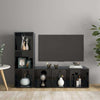 TV-tasot 2 kpl korkeakiilto musta 107x35x37 cm lastulevy