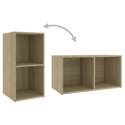 TV-tasot 2 kpl Sonoma-tammi 72x35x36,5 cm tekninen puu