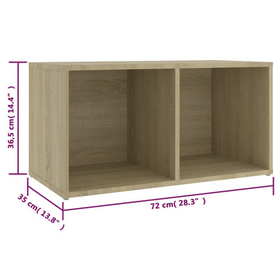 TV-tasot 2 kpl Sonoma-tammi 72x35x36,5 cm tekninen puu