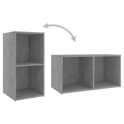 TV-tasot 2 kpl betoninharmaa 72x35x36,5 cm tekninen puu