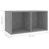 TV-tasot 2 kpl betoninharmaa 72x35x36,5 cm tekninen puu