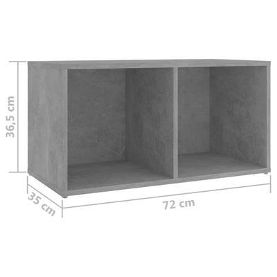 TV-tasot 2 kpl betoninharmaa 72x35x36,5 cm tekninen puu