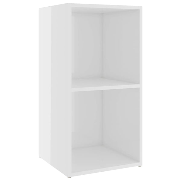 TV-tasot 2 kpl korkeakiilto valk. 72x35x36,5 cm tekninen puu