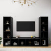 TV-tasot 3 kpl musta 142,5x35x36,5 cm lastulevy