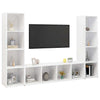 TV-tasot 3 kpl korkeakiilto valkoinen 142,5x35x36,5 cm lastulevy