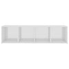 TV-tasot 3 kpl korkeakiilto valkoinen 142,5x35x36,5 cm lastulevy