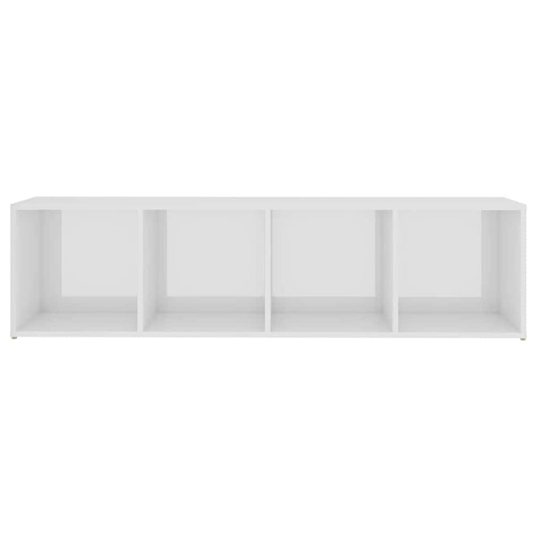 TV-tasot 3 kpl korkeakiilto valkoinen 142,5x35x36,5 cm lastulevy