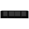 TV-tasot 3 kpl korkeakiilto musta 142,5x35x36,5 cm lastulevy