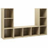 TV-tasot 3 kpl Sonoma-tammi 107x35x37 cm lastulevy
