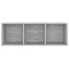 TV-tasot 3 kpl betoninharmaa 107x35x37 cm lastulevy