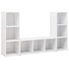 TV-tasot 3 kpl korkeakiilto valkoinen 107x35x37 cm lastulevy