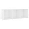 TV-tasot 3 kpl korkeakiilto valkoinen 107x35x37 cm lastulevy