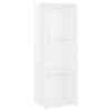 TV-tasot 3 kpl korkeakiilto valkoinen 107x35x37 cm lastulevy