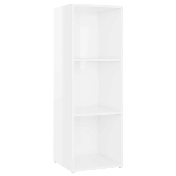 TV-tasot 3 kpl korkeakiilto valkoinen 107x35x37 cm lastulevy