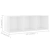 TV-tasot 3 kpl korkeakiilto valkoinen 107x35x37 cm lastulevy