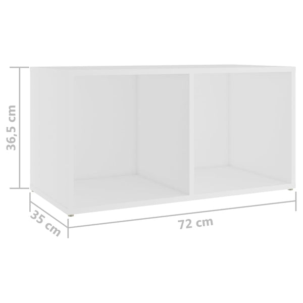 TV-tasot 4 kpl valkoinen 72x35x36,5 cm tekninen puu