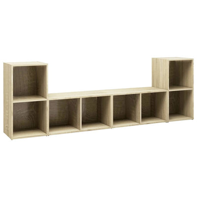 TV-tasot 4 kpl Sonoma-tammi 72x35x36,5 cm tekninen puu