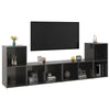 TV-tasot 4 kpl korkeakiilto harmaa 72x35x36,5 cm tekninen puu