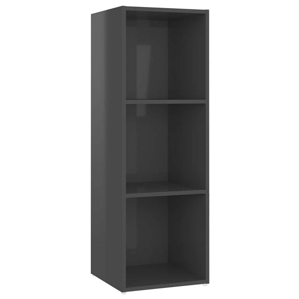 TV-tasot 4 kpl korkeakiilto harmaa 107x35x37 cm lastulevy