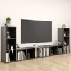 TV-tasot 4 kpl korkeakiilto harmaa 107x35x37 cm lastulevy