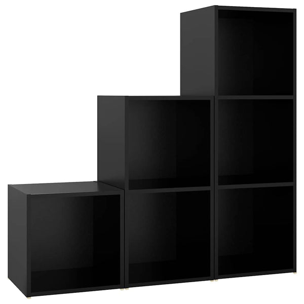 3-osainen TV-kaappisarja musta lastulevy