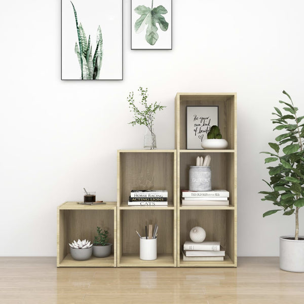 3-osainen teknisestä puusta valmistettu TV-kaappisarja Sonoma-tammi