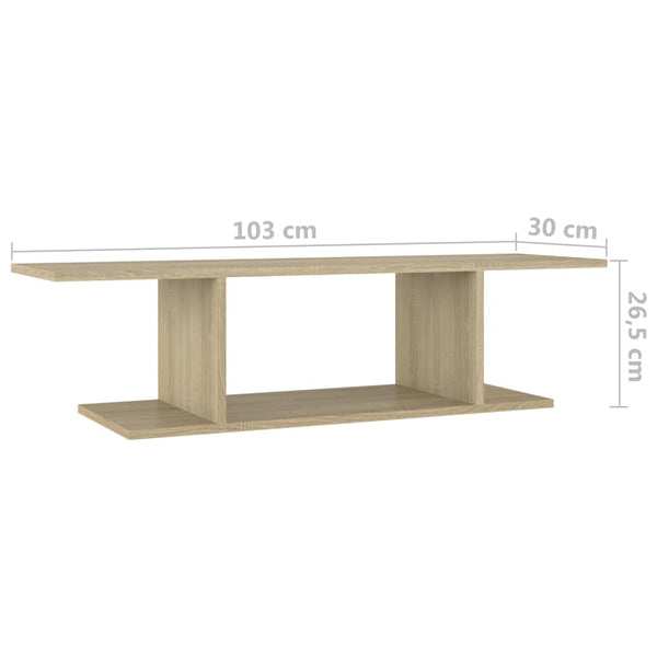 Seinäkiinnitettävä TV-taso Sonoma-tammi 103x30x26,5 cm