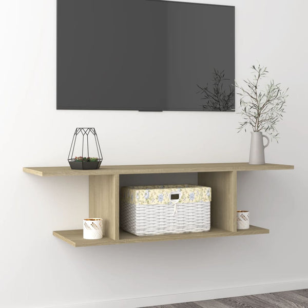 Seinäkiinnitettävä TV-taso Sonoma-tammi 103x30x26,5 cm