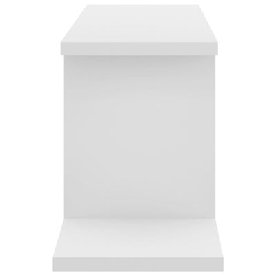 Seinäkiinnitettävä TV-hylly valkoinen 125x18x23 cm tekninen puu