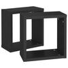 Kuutioseinähyllyt 2 kpl musta 30x15x30 cm